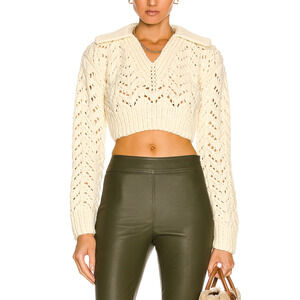 Anna October 'Venia' White Poly Sweater  Size L